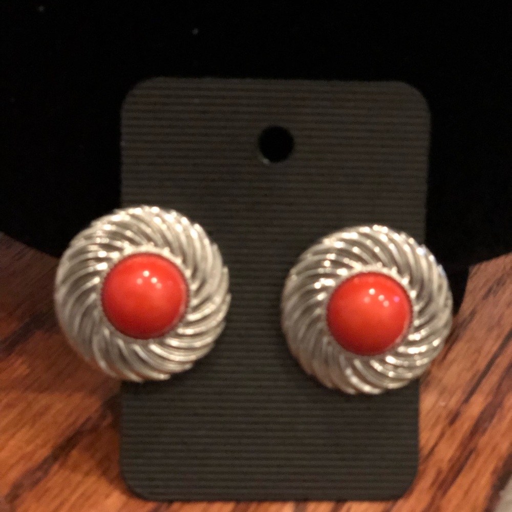 Red and Silver Earrings